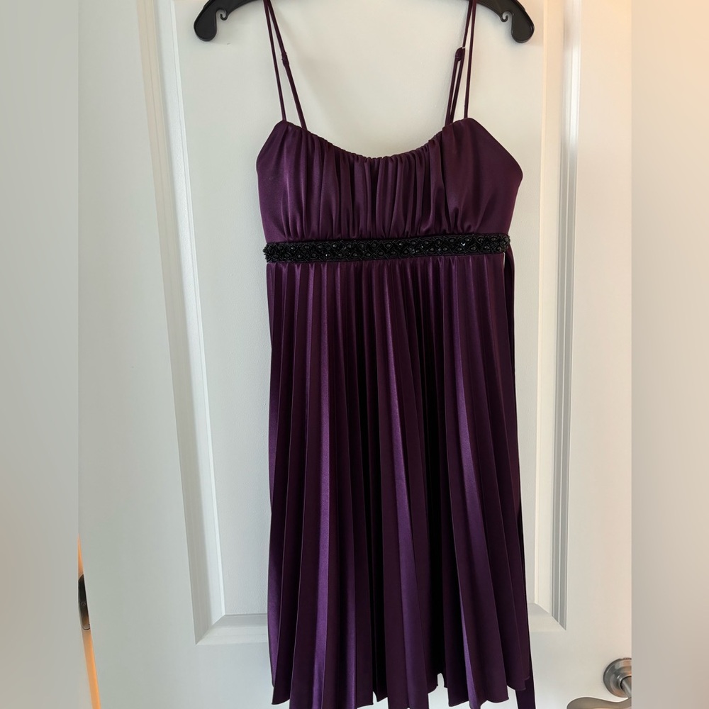 Purple empire waist dress • size medium • spaghetti straps